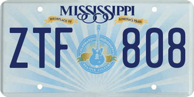 MS license plate ZTF808