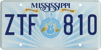 MS license plate ZTF810