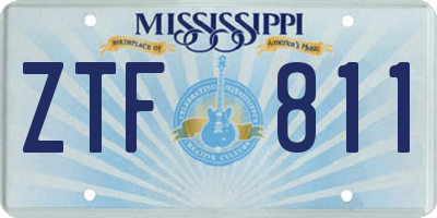 MS license plate ZTF811