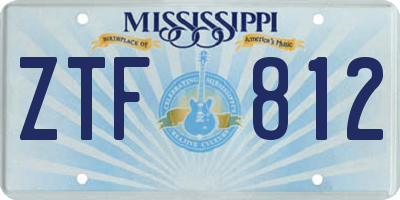 MS license plate ZTF812
