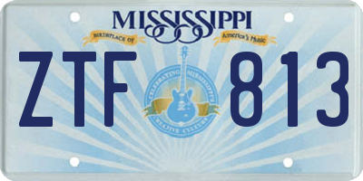 MS license plate ZTF813
