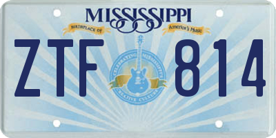 MS license plate ZTF814