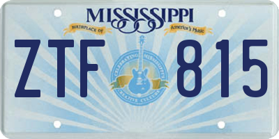 MS license plate ZTF815