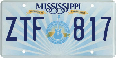 MS license plate ZTF817