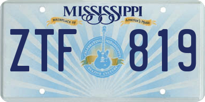 MS license plate ZTF819
