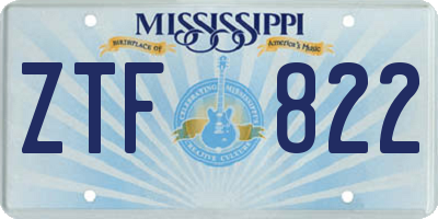 MS license plate ZTF822