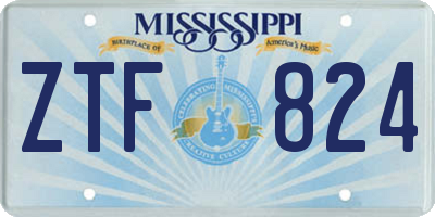 MS license plate ZTF824