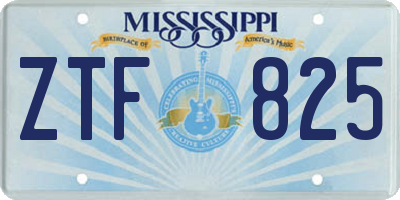 MS license plate ZTF825
