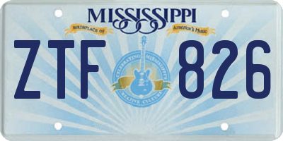 MS license plate ZTF826