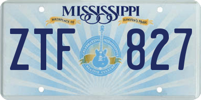 MS license plate ZTF827