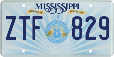 MS license plate ZTF829