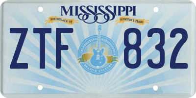 MS license plate ZTF832