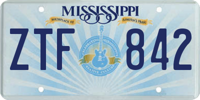 MS license plate ZTF842