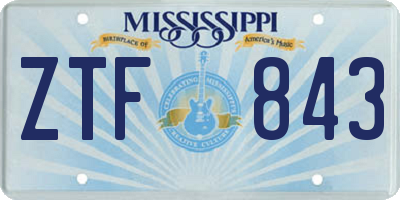 MS license plate ZTF843