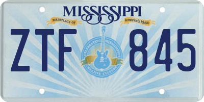 MS license plate ZTF845