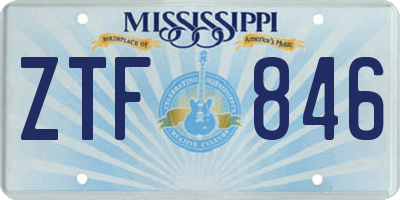 MS license plate ZTF846