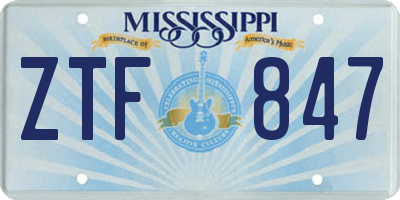 MS license plate ZTF847
