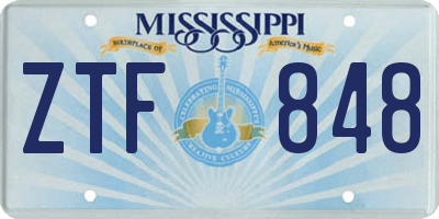 MS license plate ZTF848