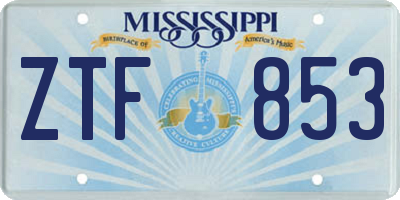MS license plate ZTF853