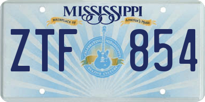 MS license plate ZTF854