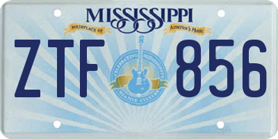 MS license plate ZTF856