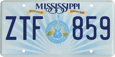 MS license plate ZTF859