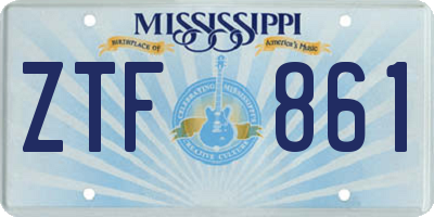 MS license plate ZTF861