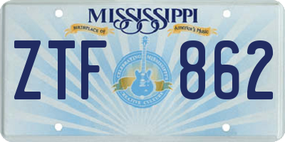 MS license plate ZTF862