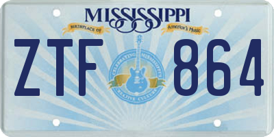 MS license plate ZTF864
