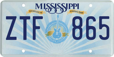 MS license plate ZTF865