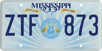 MS license plate ZTF873