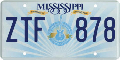 MS license plate ZTF878