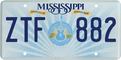 MS license plate ZTF882