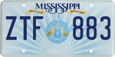 MS license plate ZTF883