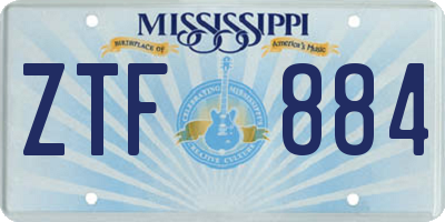MS license plate ZTF884