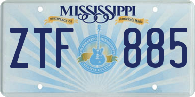MS license plate ZTF885