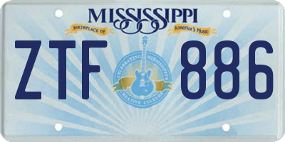 MS license plate ZTF886