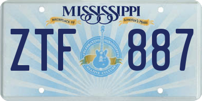 MS license plate ZTF887