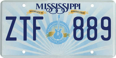 MS license plate ZTF889