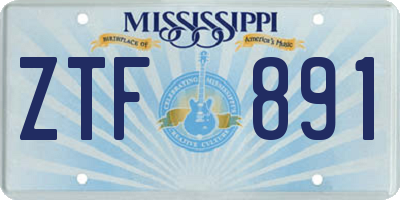 MS license plate ZTF891