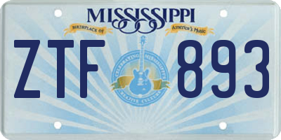 MS license plate ZTF893