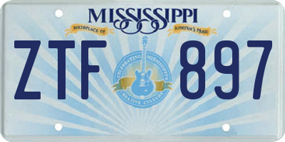 MS license plate ZTF897