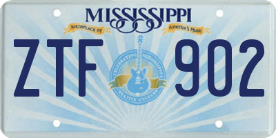 MS license plate ZTF902