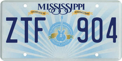 MS license plate ZTF904