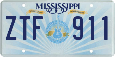 MS license plate ZTF911