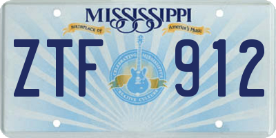 MS license plate ZTF912