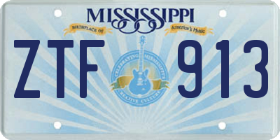 MS license plate ZTF913