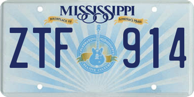 MS license plate ZTF914