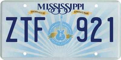 MS license plate ZTF921