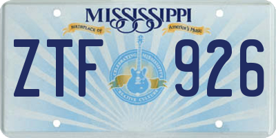 MS license plate ZTF926